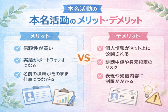 webライターが本名で活動するメリット・デメリット